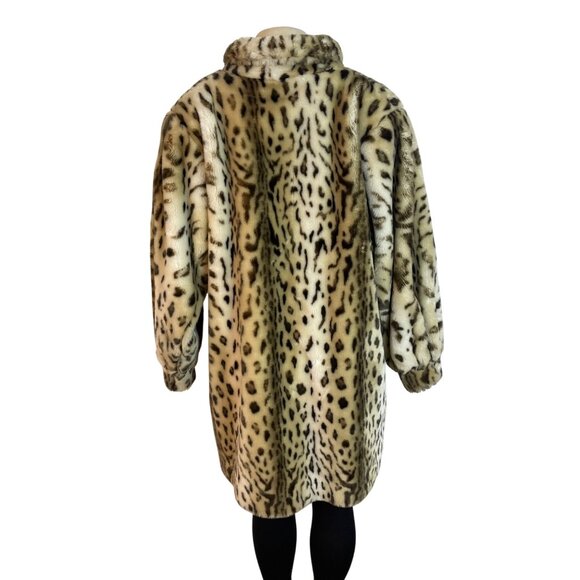 Vintage Leopard Print Faux Fur Coat - Picture 4 of 8